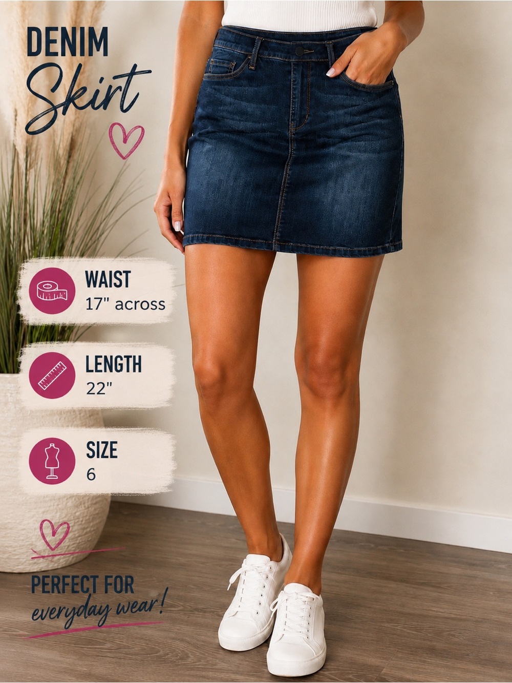 J. Jill Dark Blue Denim Mini Skirt